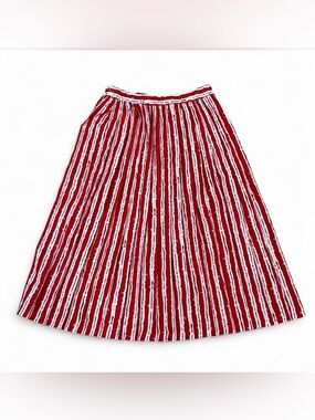 Vintage Russ Red and White Striped A-Line Skirt - Size 14